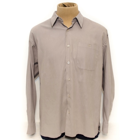 Sport Mens Shirt Long Sleeve Grey Button Up XL - Picture 1 of 8